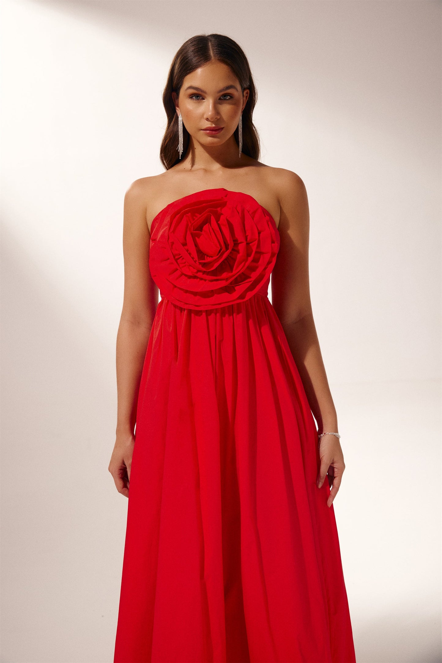 Frederica Flower Strapless Maxi-jurk