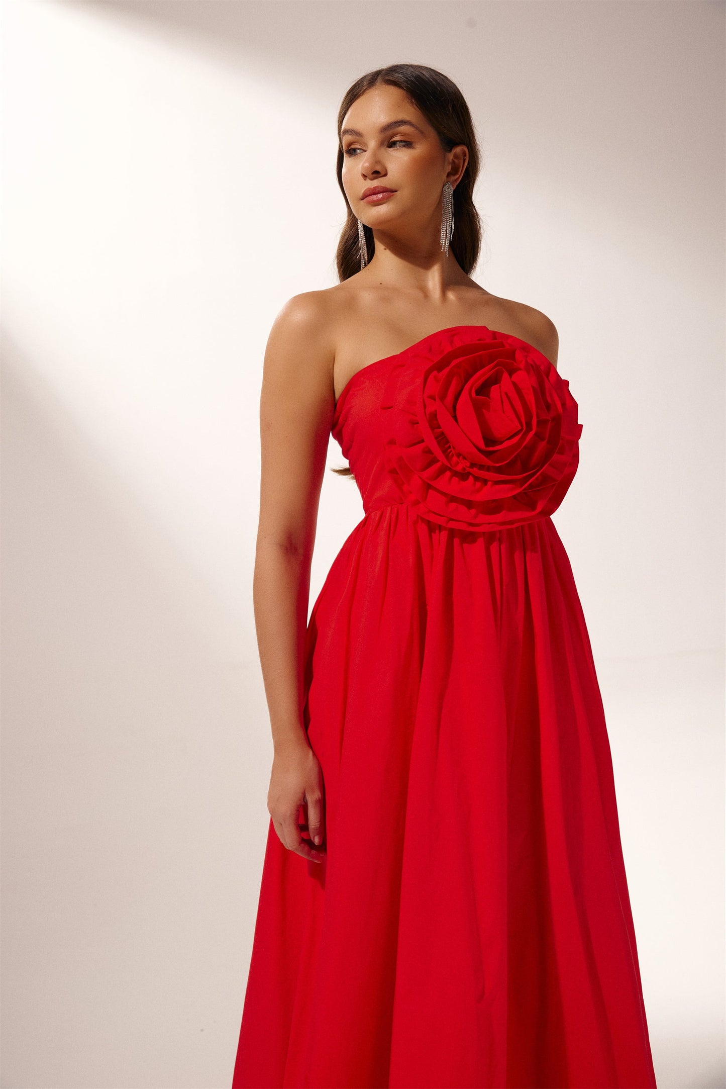 Frederica Flower Strapless Maxi-jurk