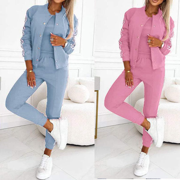 3-PIECE SET WITH BASEBALL JACKET & PANTS – FOR WOMEN