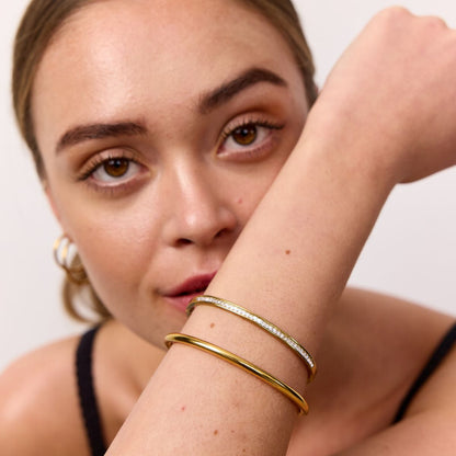 Krystal Armring 18K guldbelagt 4mm