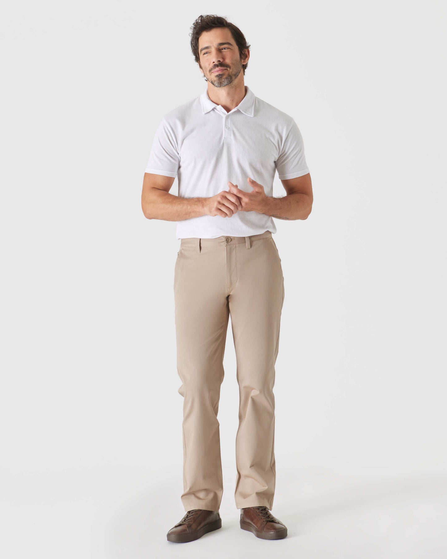 Khaki Straight Twill Chino Pant