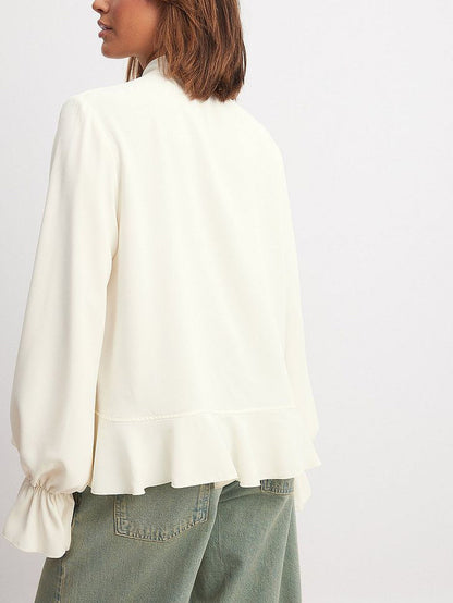 Off-White Blouse met ruches en strik