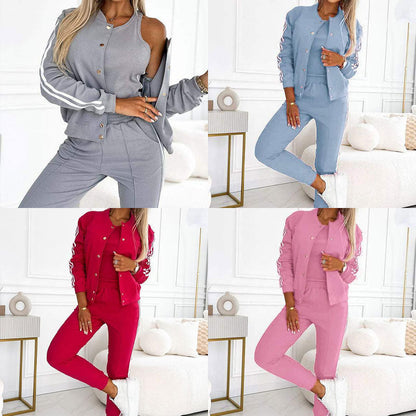 3-PIECE SET WITH BASEBALL JACKET & PANTS – FOR WOMEN