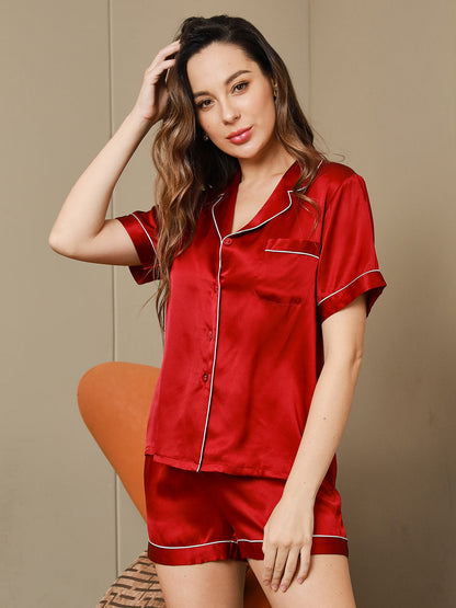 Moerbei Zijde Kort Pyjama Set 2Pcs