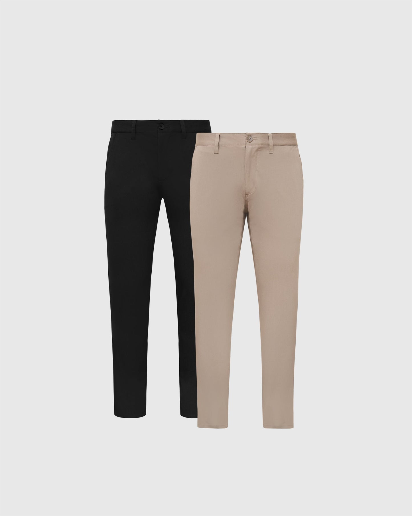 Black & Khaki Slim Twill Chino Pant 2-Pack