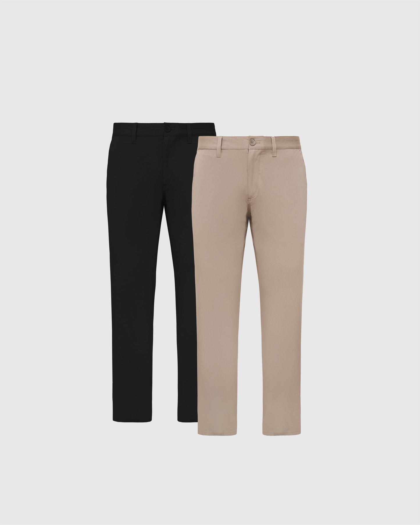 Black & Khaki Straight Twill Chino 2-Pack