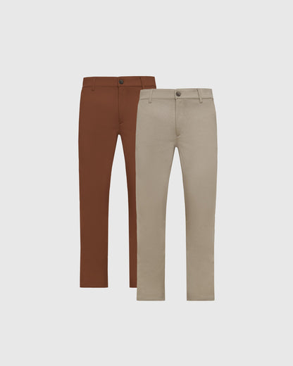 Earth Tones Slim Comfort Chino Pants 2-Pack