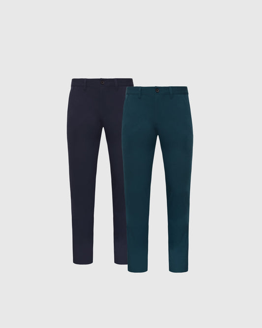 Navy & Centurion Slim Twill Chino Pant 2-Pack