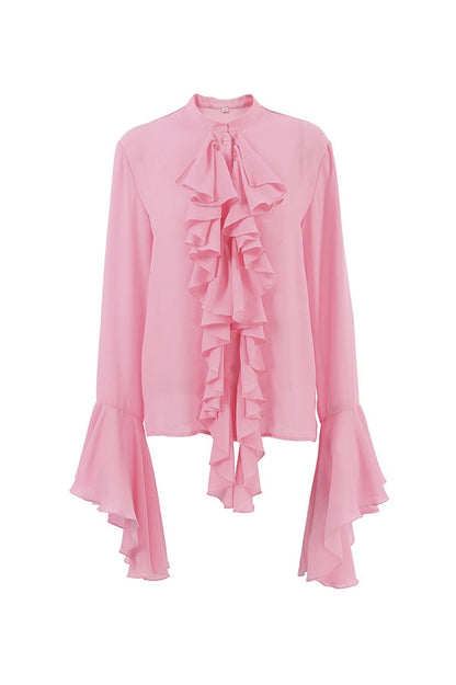 Michelle Semi-transparante blouse met ruches