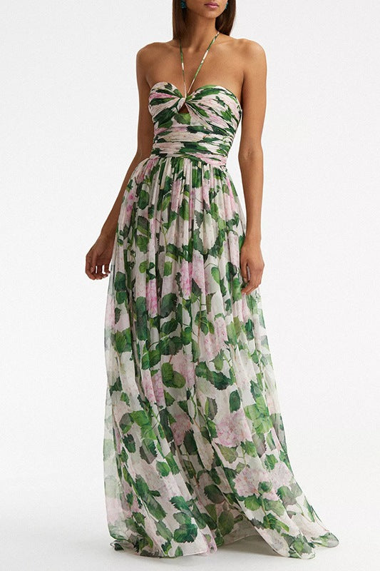 Madelaine Halterneck Bloemen Maxi Jurk