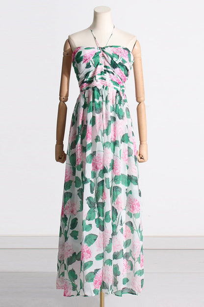 Madelaine Halterneck Bloemen Maxi Jurk