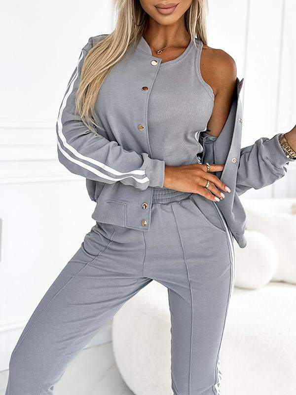 3-PIECE SET WITH BASEBALL JACKET & PANTS – FOR WOMEN