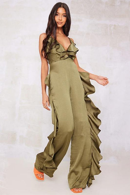 Agnes Ruffle V-hals Jumpsuit