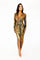 Ailiyah Metallic V-hals split midi-jurk