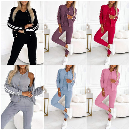 3-PIECE SET WITH BASEBALL JACKET & PANTS – FOR WOMEN