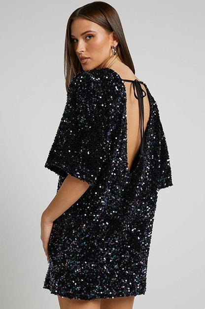 Alma Sequins Mini-jurk zonder rug