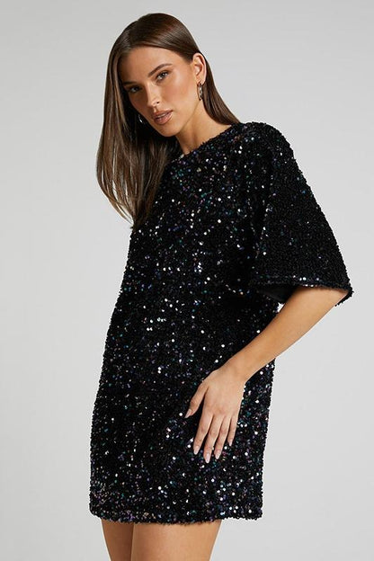 Alma Sequins Mini-jurk zonder rug