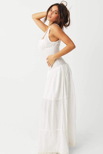 Anastasia Ruffle Semi-transparante Maxi-jurk