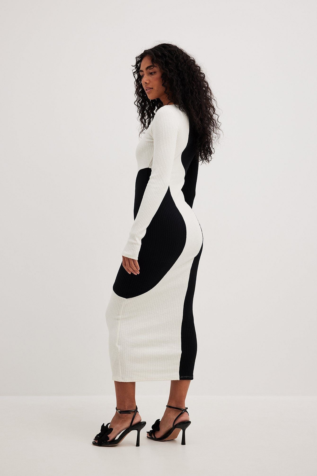 Belen Contrast Knit Midi-jurk