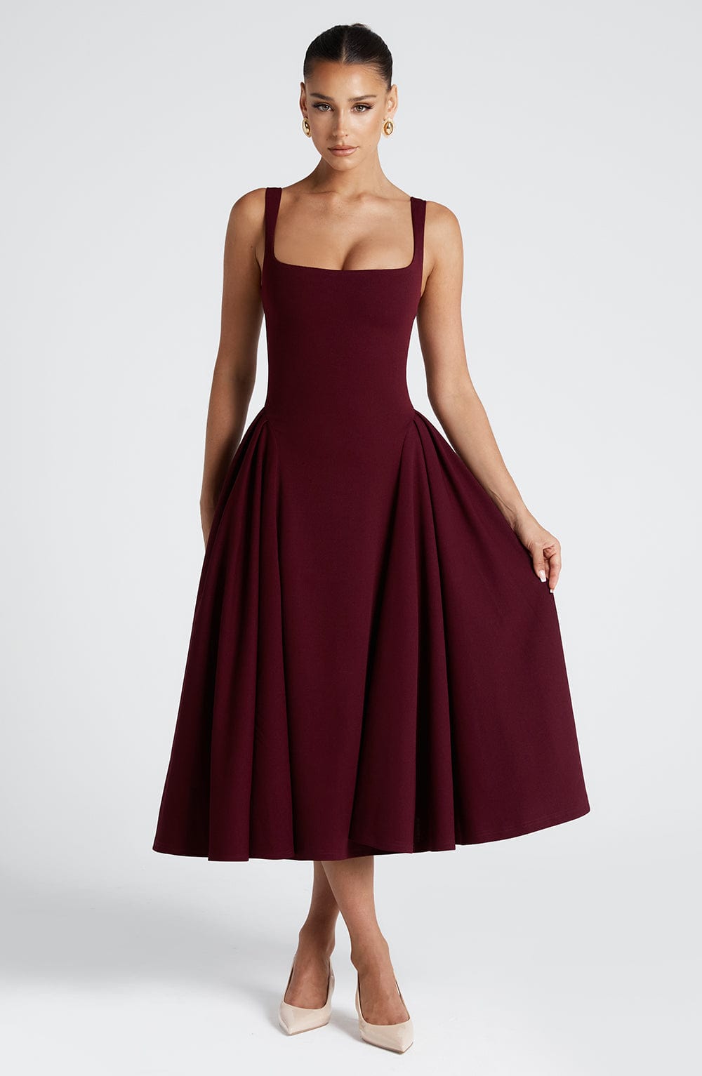 Betty Midi Dress - Cherry Lacquer