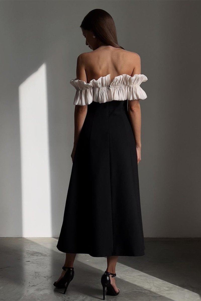 Bonnie Off Shoulder Ruffle Maxi-jurk