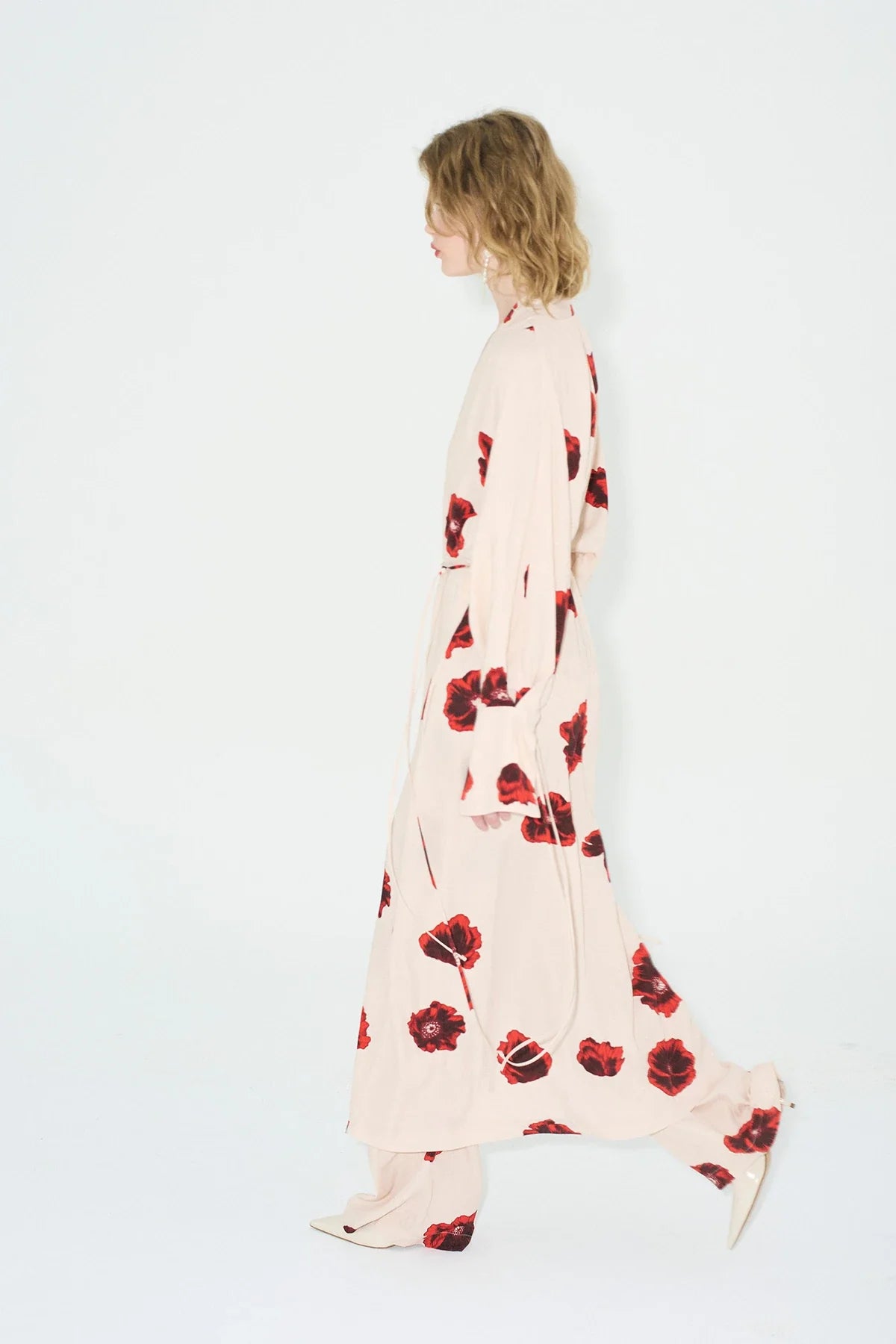 Sahara Print Kimono Jurk - Coquelicot