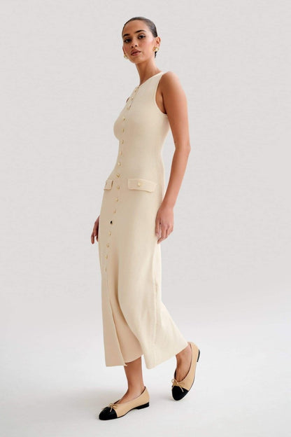 Claire Knit Mouwloze Maxi-jurk