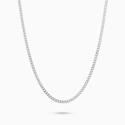 Cuban link chain 2 mm silver