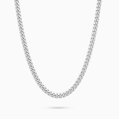 Cuban link chain 5 mm silver