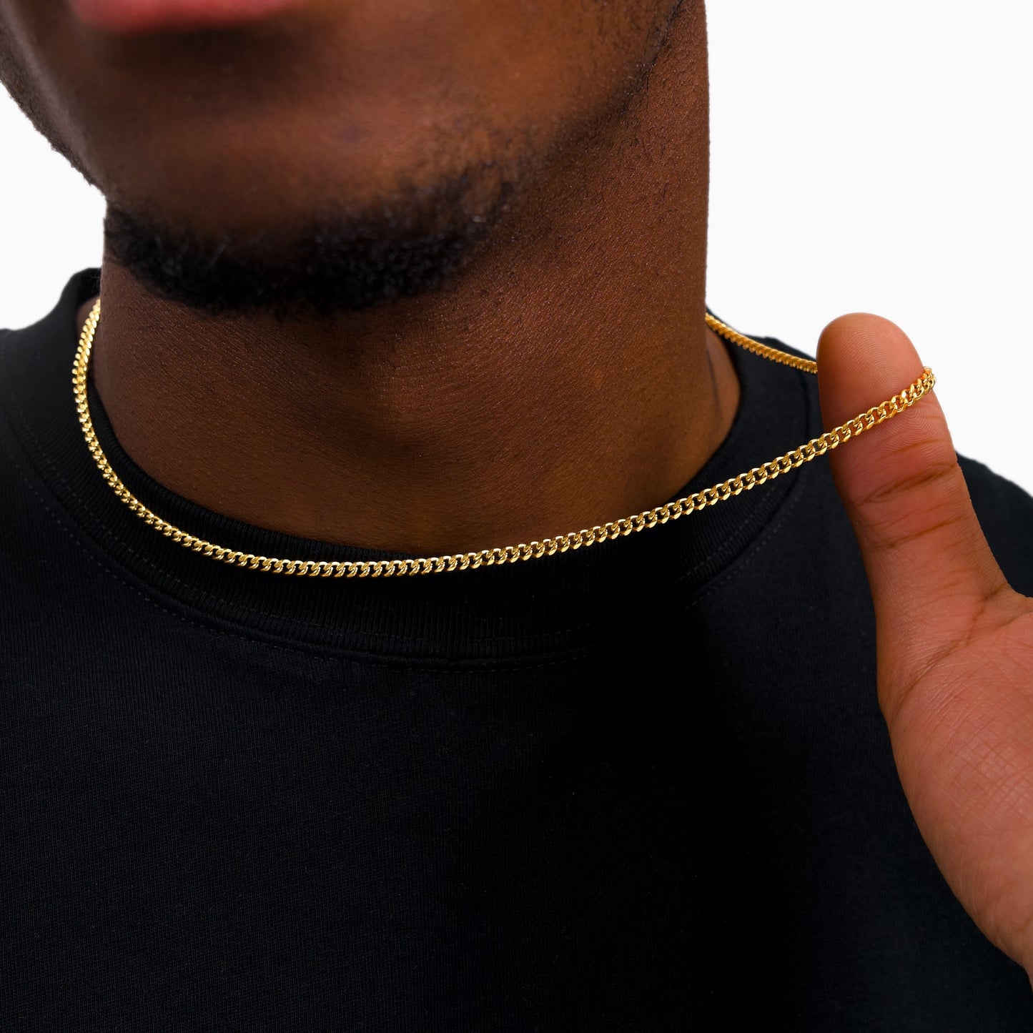 Cuban link chain 3 mm gold