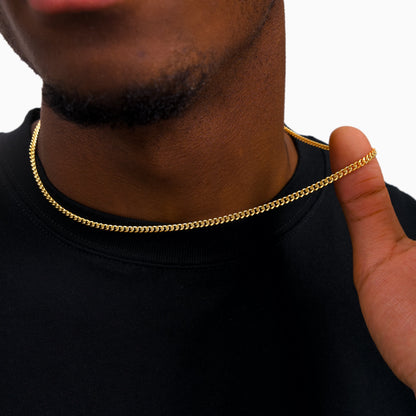 Cuban link chain 3 mm gold