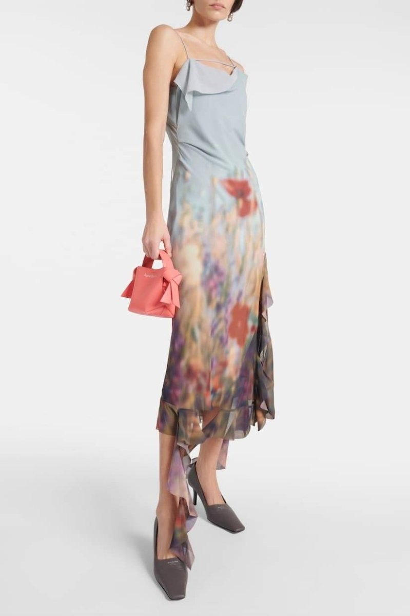 Elvira Bloemenprint Ruffle Midi Slip Dress