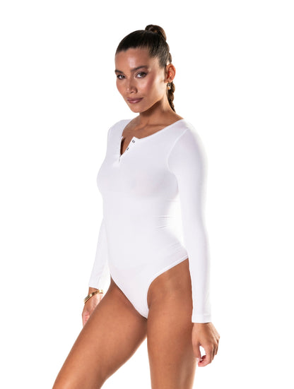 Seamless Long Sleeve Thong Bodysuit