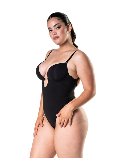 Plunge Shapewear Thong Bodysuit