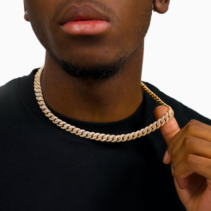 Iced Cuban link chain 10 mm gold