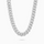 Iced Cuban link chain 12 mm silver