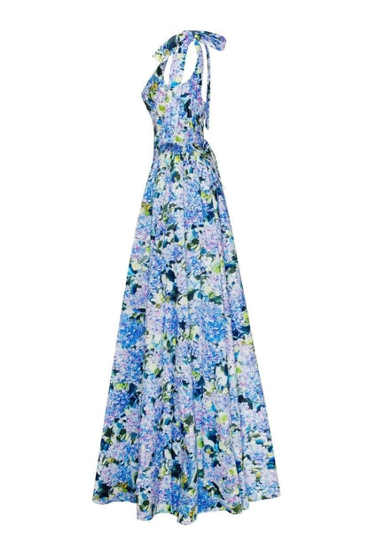 Kacey Hydrangea Maxi-jurk met print en bandjes