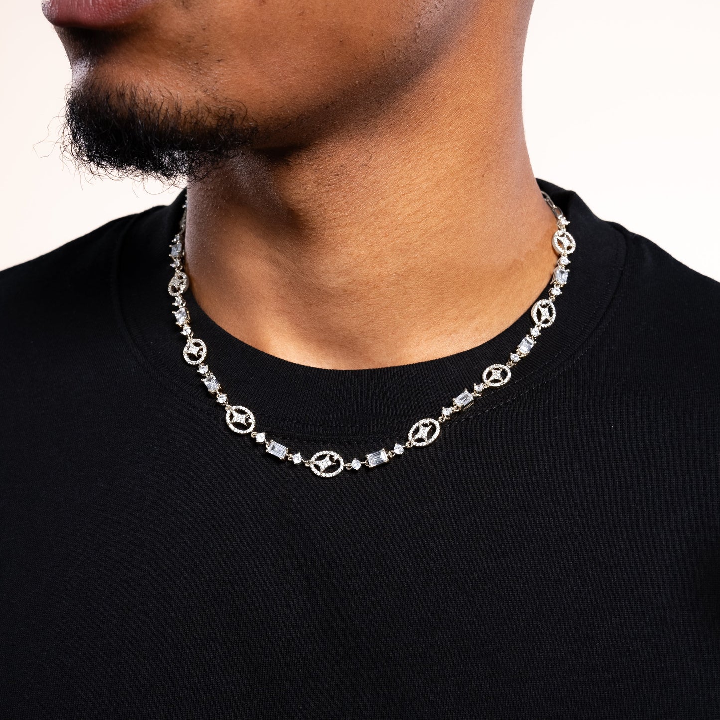 Silver Signature Iced Chain