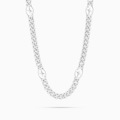 Cuban link chain 8 mm Signature Silver