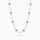 Silver Flower Tennis Chain - Blue Stones