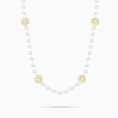 Gold Monogram Pearl Chain