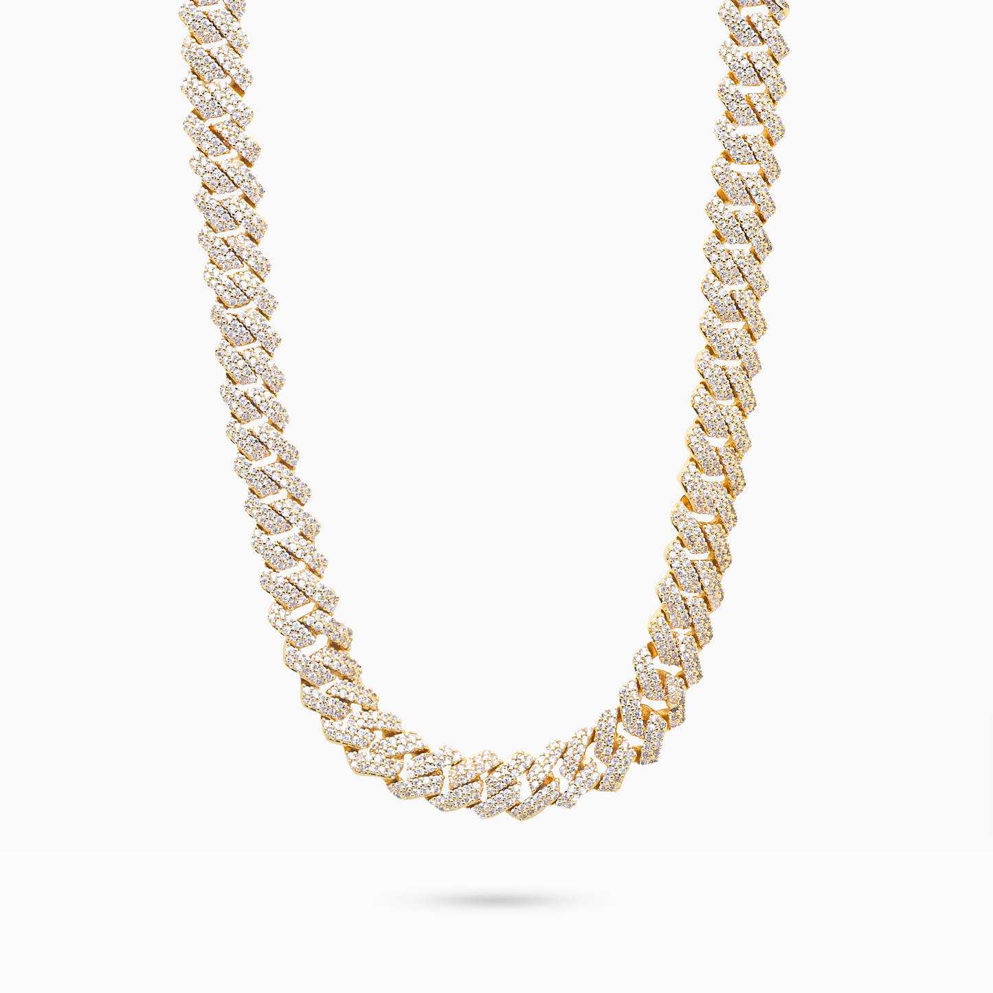 Prong link chain 8 mm gold