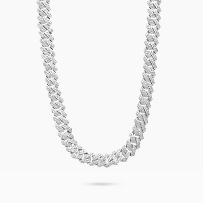 Prong link chain 8 mm silver