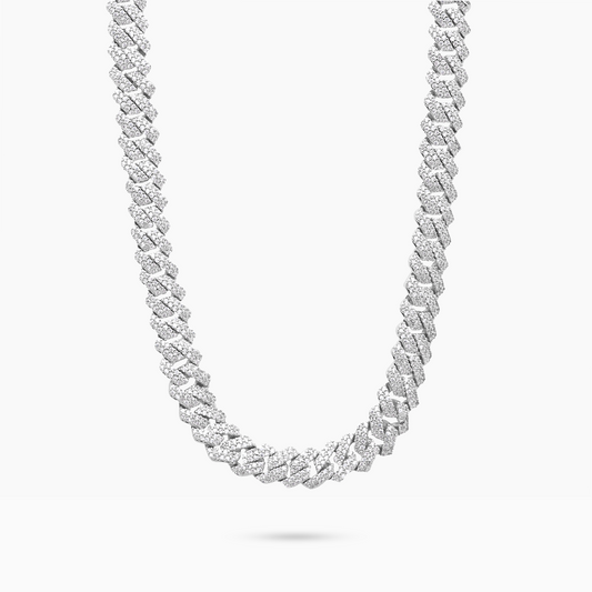 Prong link chain 8 mm silver